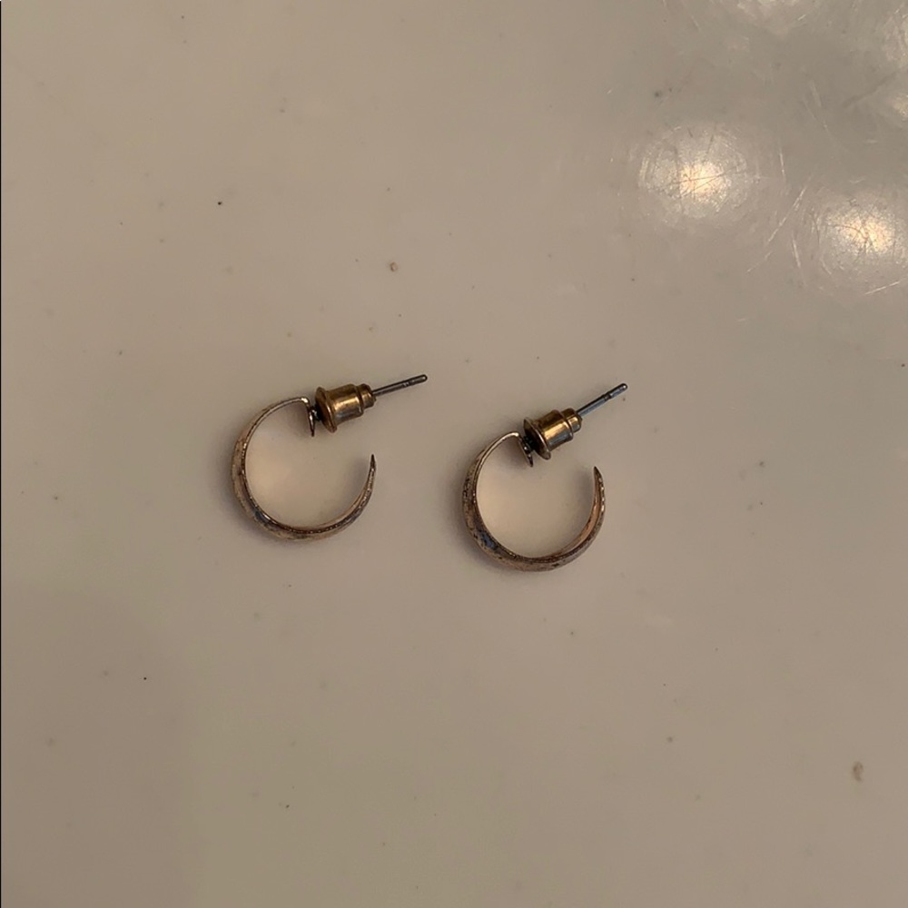Silver Hoop Post Earrings
